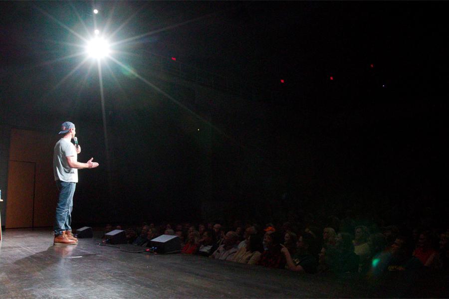 Charlie Berens performs on stage.